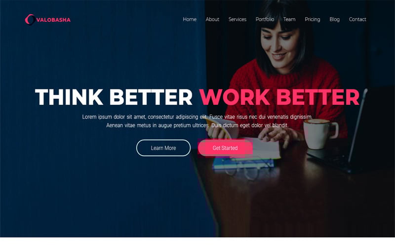 valobasha one page parallax landing page template original