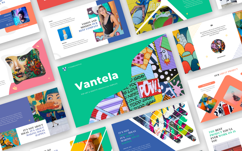 vantela pop art amp graffiti powerpoint template original
