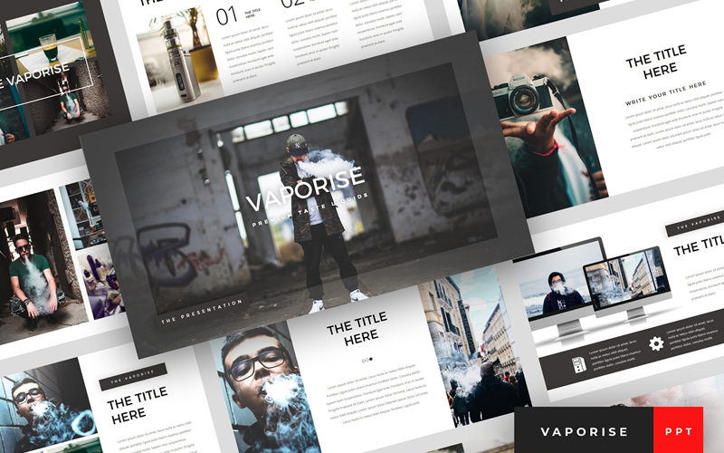 vaporise vape vapor presentation powerpoint template original