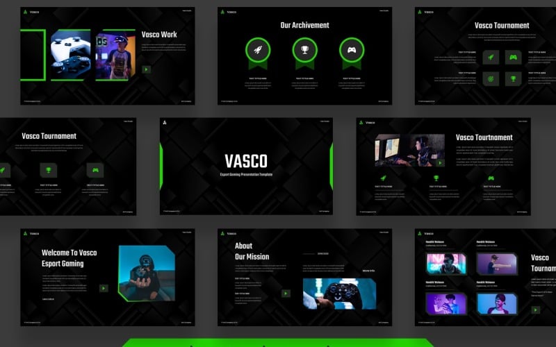 vasco esport gaming powerpoint template original