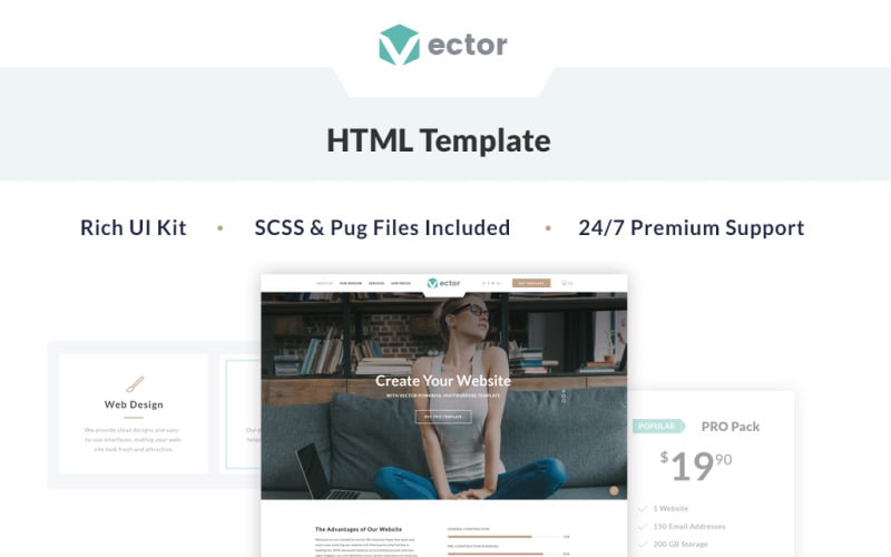 vector business landing page template original