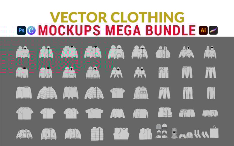 vector clothing mockups mega bundle original