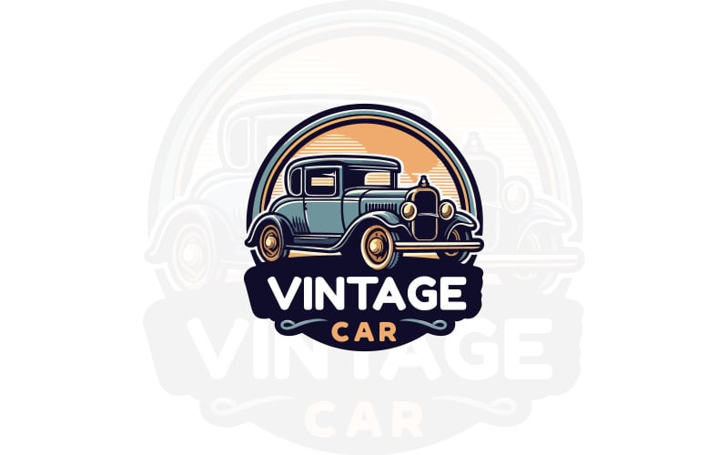 vector vintage car logo design original