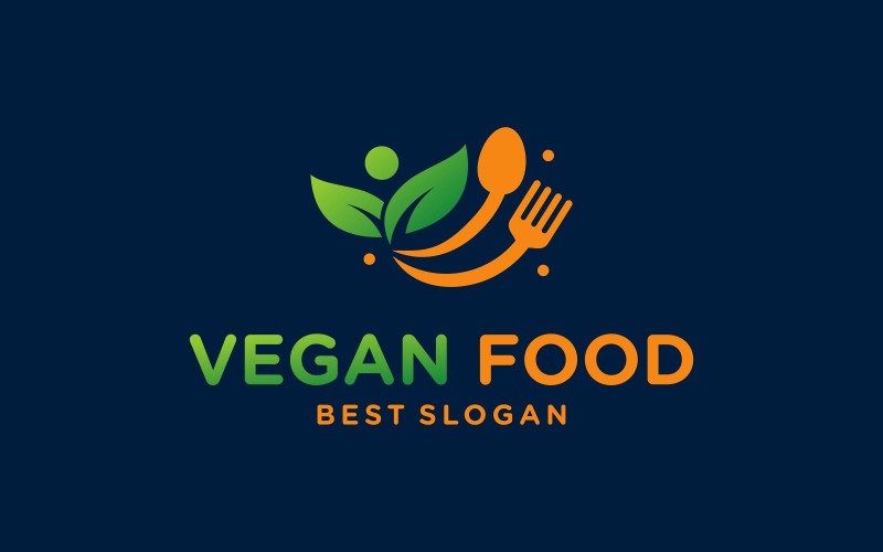 vegan food healthy meal nutrition logo original
