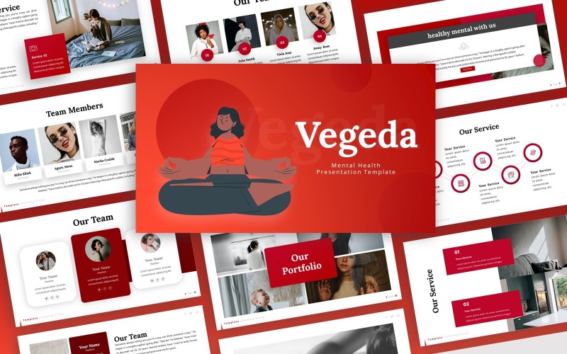 vegeda mentalhealth powerpoint template template original