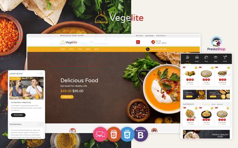 vegelite food prestashop template original