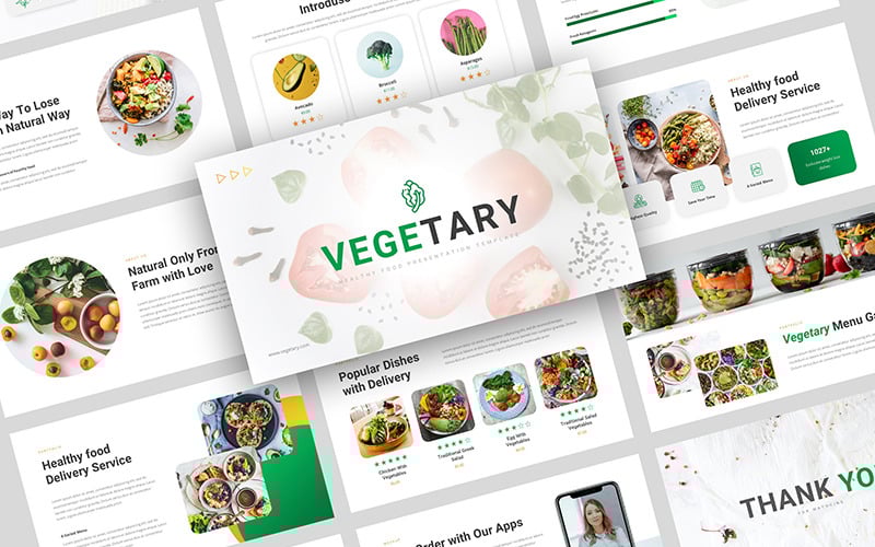 vegetary healthy food presentation powerpoint template original