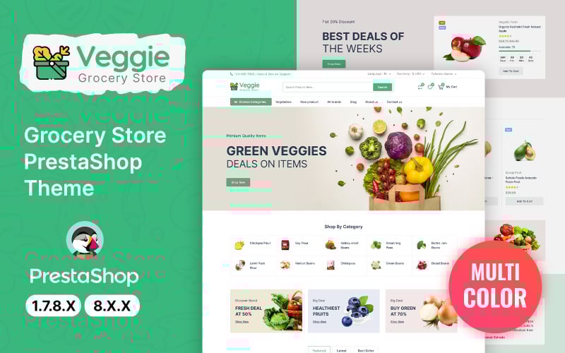 veggie food vegetable and grocery prestashop theme original