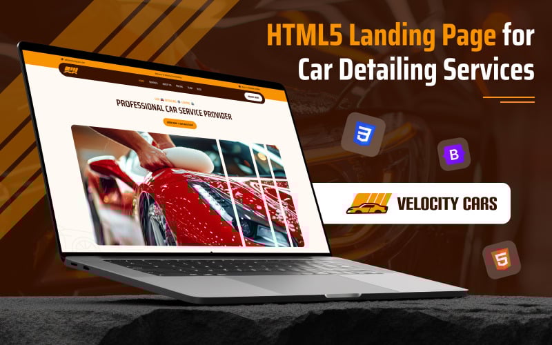 velocity cars premium html landing page for car detailing original