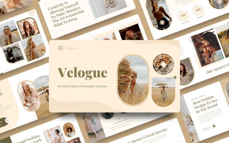 velogue aesthetic fashion powerpoint template original