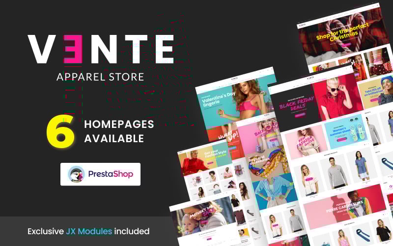 vente apparel store clean bootstrap ecommerce prestashop theme original