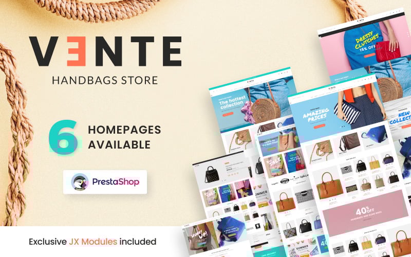 vente handbag store clean bootstrap ecommerce prestashop theme original