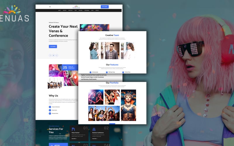 venuas events amp conference landing page html template original