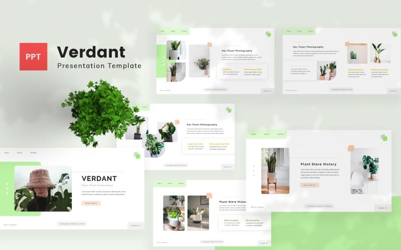 verdant plant store powerpoint template original