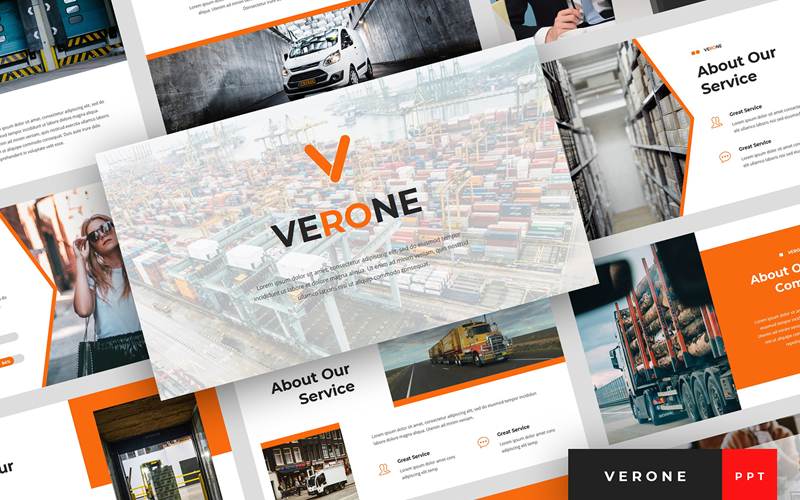 verone logistics transport presentation powerpoint template original