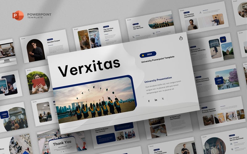 verxitas university amp education powerpoint template original
