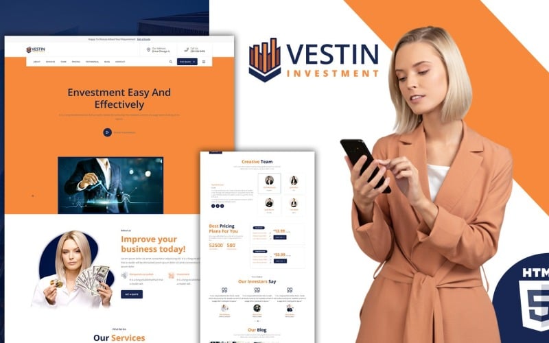 vestin investor swiss knife landing page template original