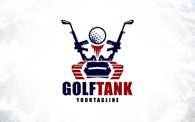veteran army tank golf logo design original
