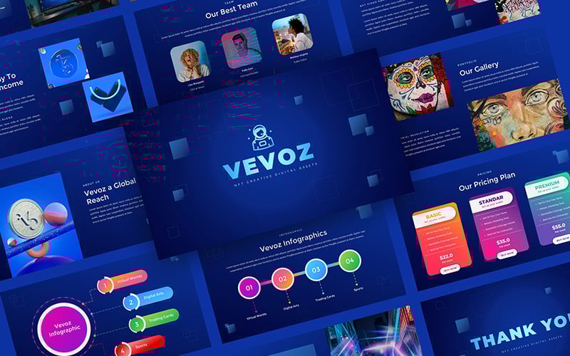 vevoz nft creative digital assets presentation powerpoint template original