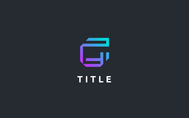 vibrant geometrical blue g tech shading logo original
