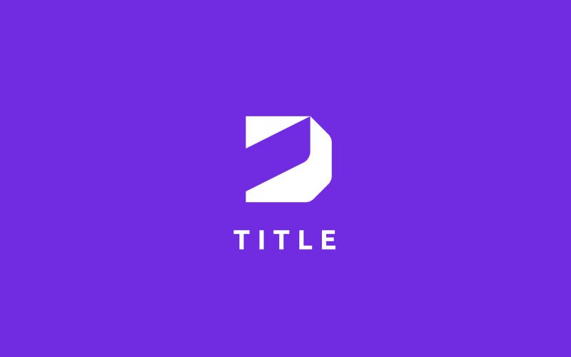 vibrant geometrical d flat purple logo original