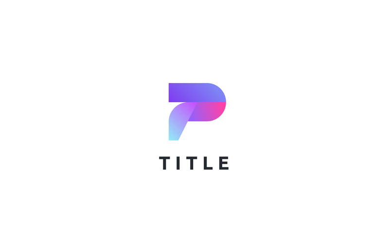 vibrant geometrical p tech shading monogram logo original