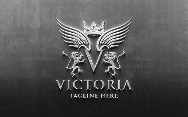 victoria letter v pro logo template original