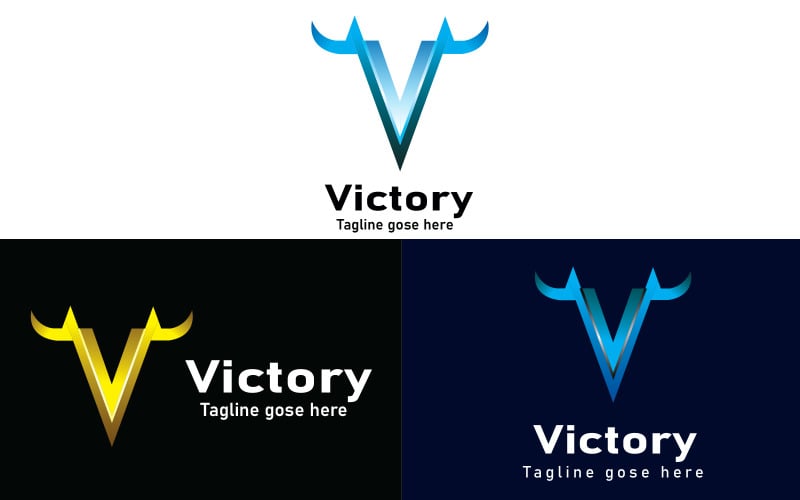 victory modern v letter logo original