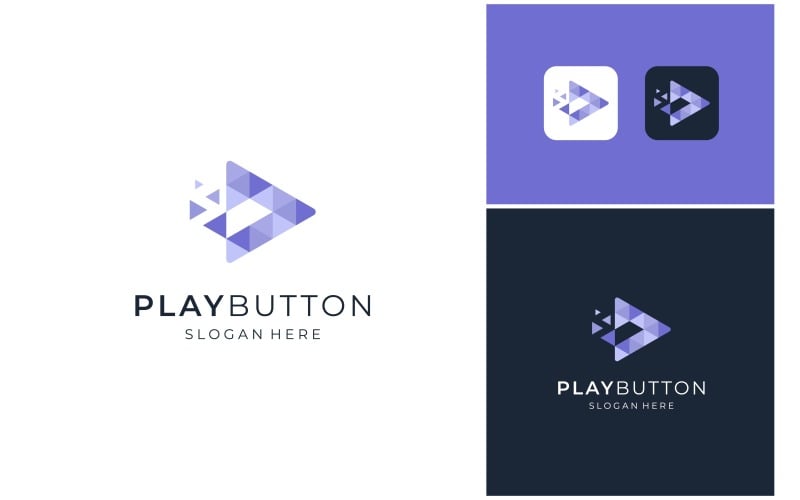video play button digital logo original
