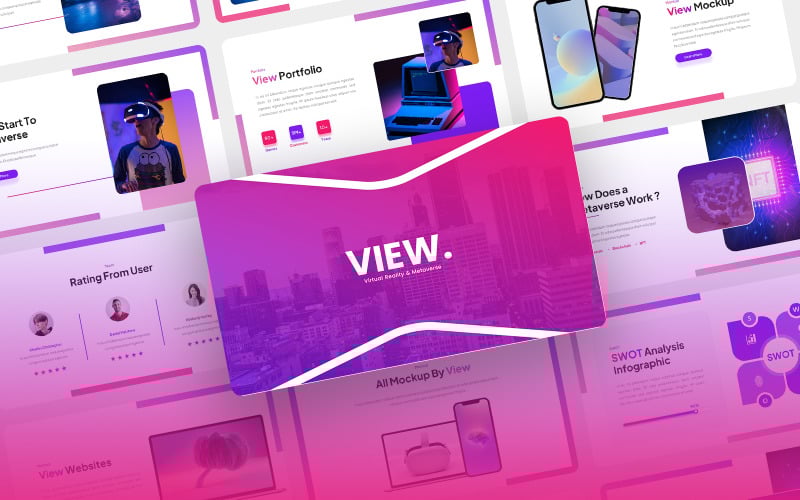 view virtual reality amp metaverse powerpoint template original