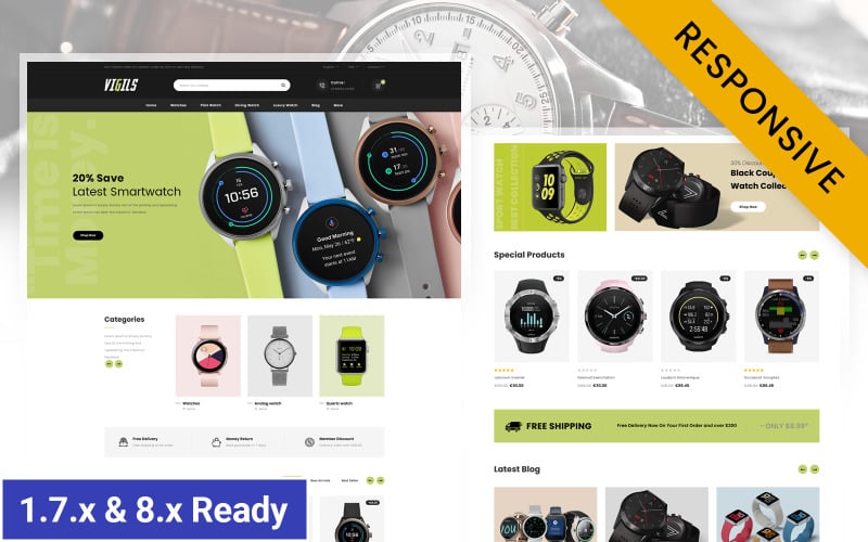 vigils smart watch store prestashop responsive theme original