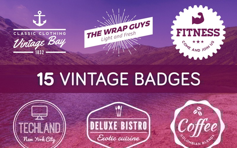 vintage badge set of badges and logos original