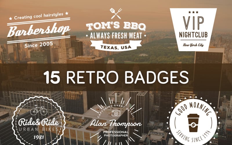 vintage badges retro logos original
