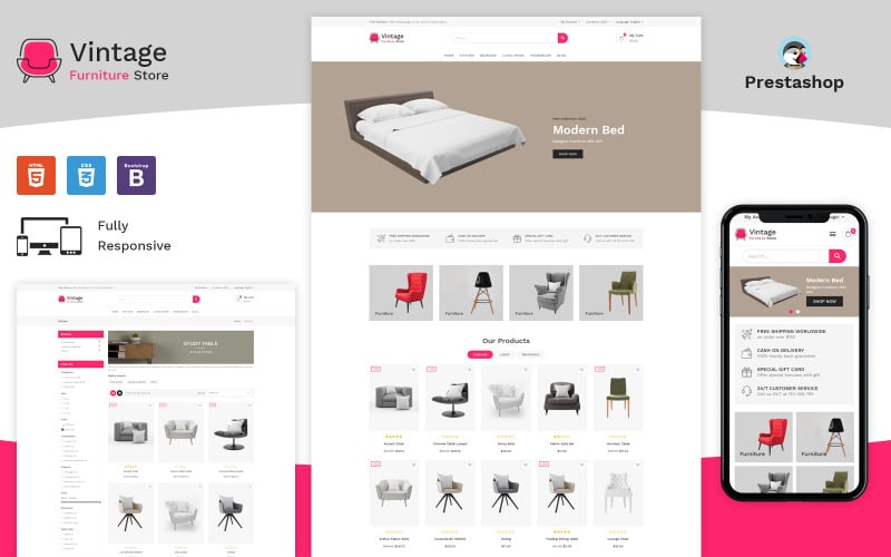 vintage furniture prestashop theme original