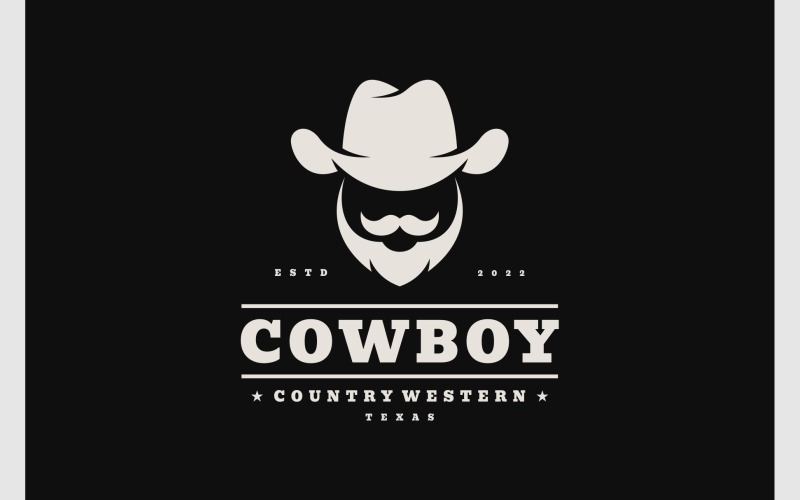 vintage retro cowboy texas western logo original