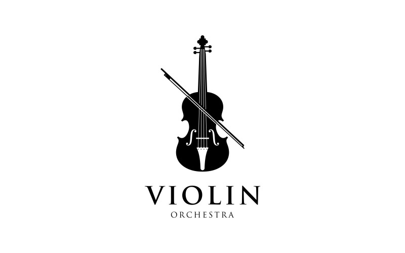 violin orchestra musical logo original
