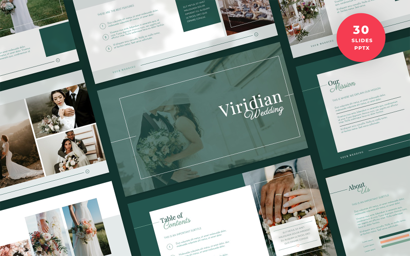 viridian wedding presentation powerpoint template original