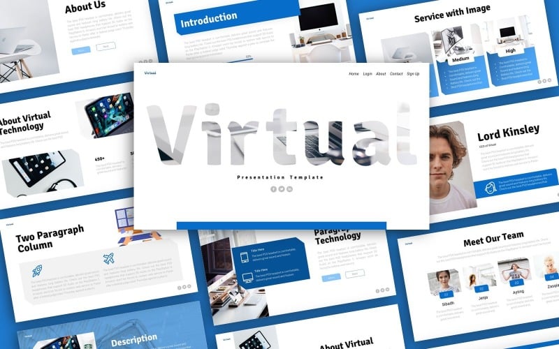 virtual technology presentation powerpoint template original