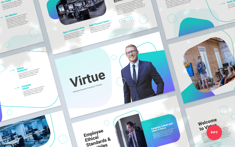 virtue workplace etiquette powerpoint presentation template original