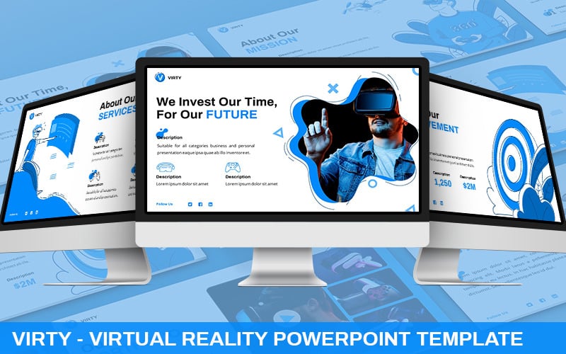 virty virtual reality powerpoint template original