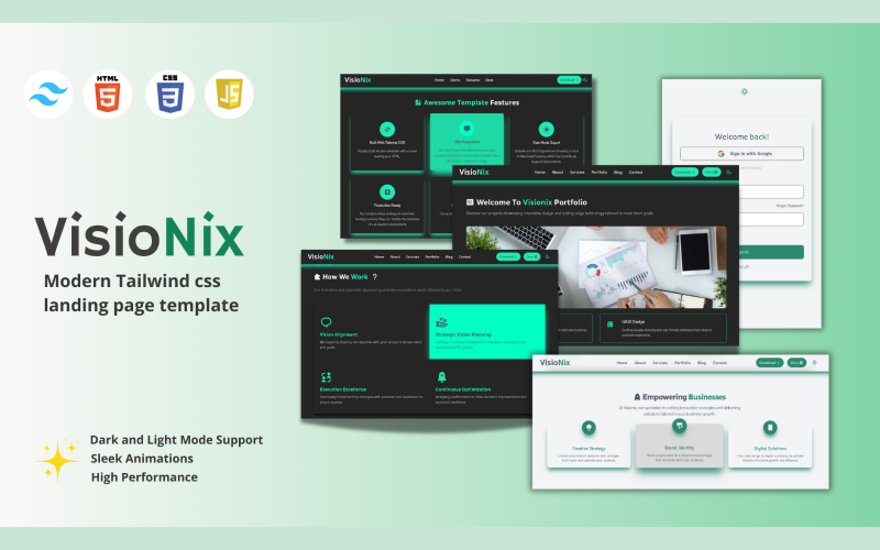 visionix agency and business services multipurpose modern website template original