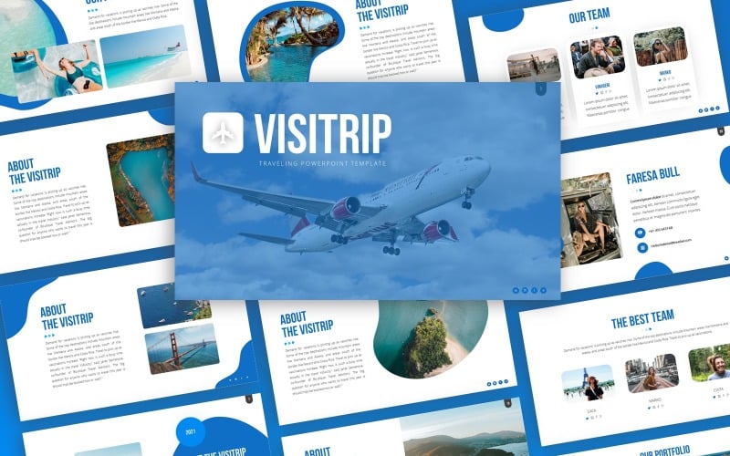 visitrip traveling powerpoint template original