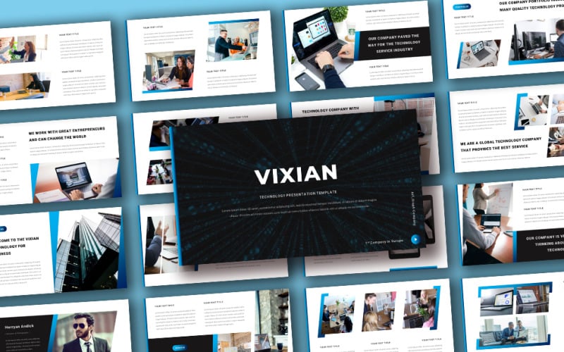 vixian business technology powerpoint template original