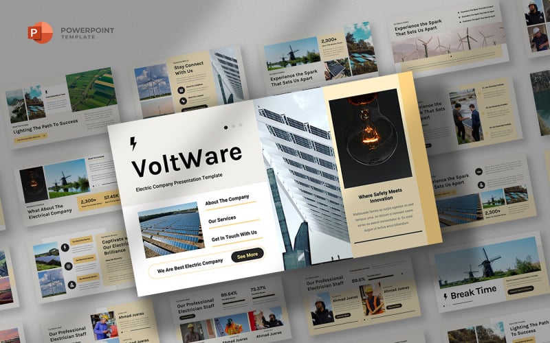 voltware electricity company powerpoint template original