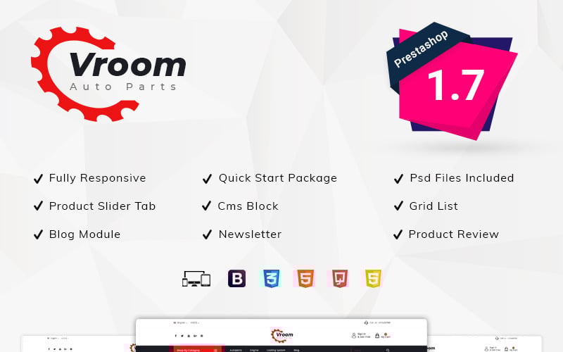 vroom auto parts store prestashop theme original