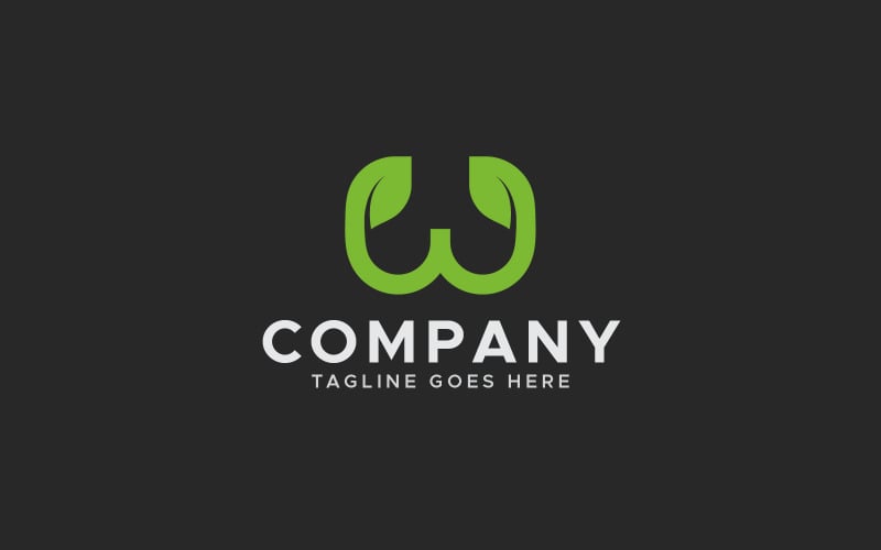 w letter leaf minimal logo design template original