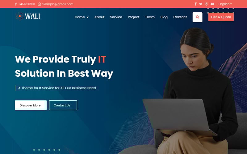 wali it solution business landing page template original