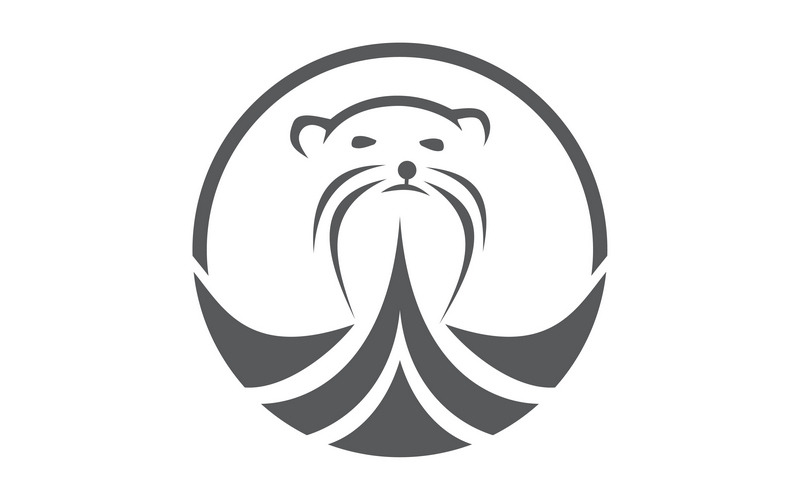 walrus animal logo design template vector original