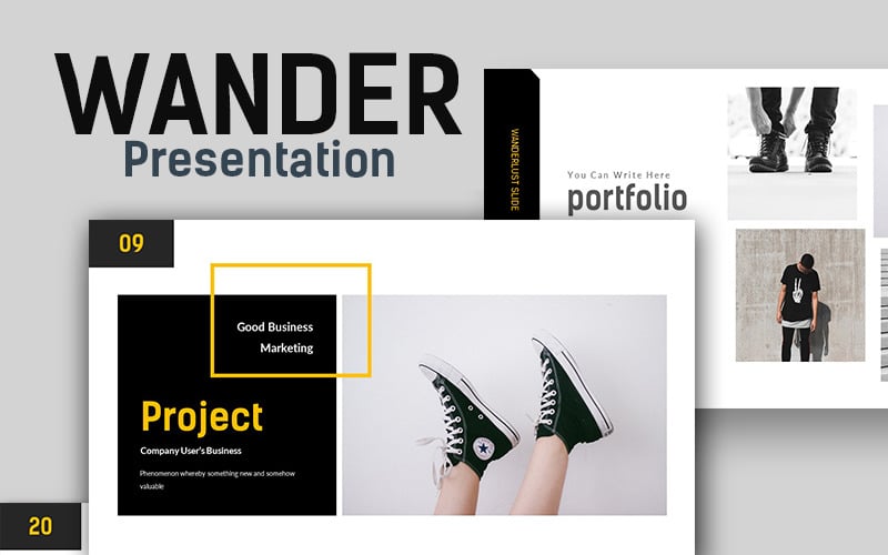 wander creative presentation powerpoint template original