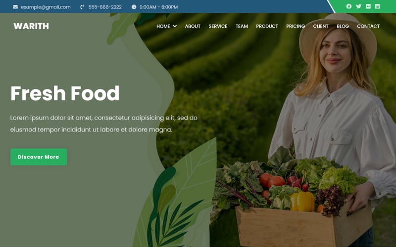 warith organic farm html landing page theme original